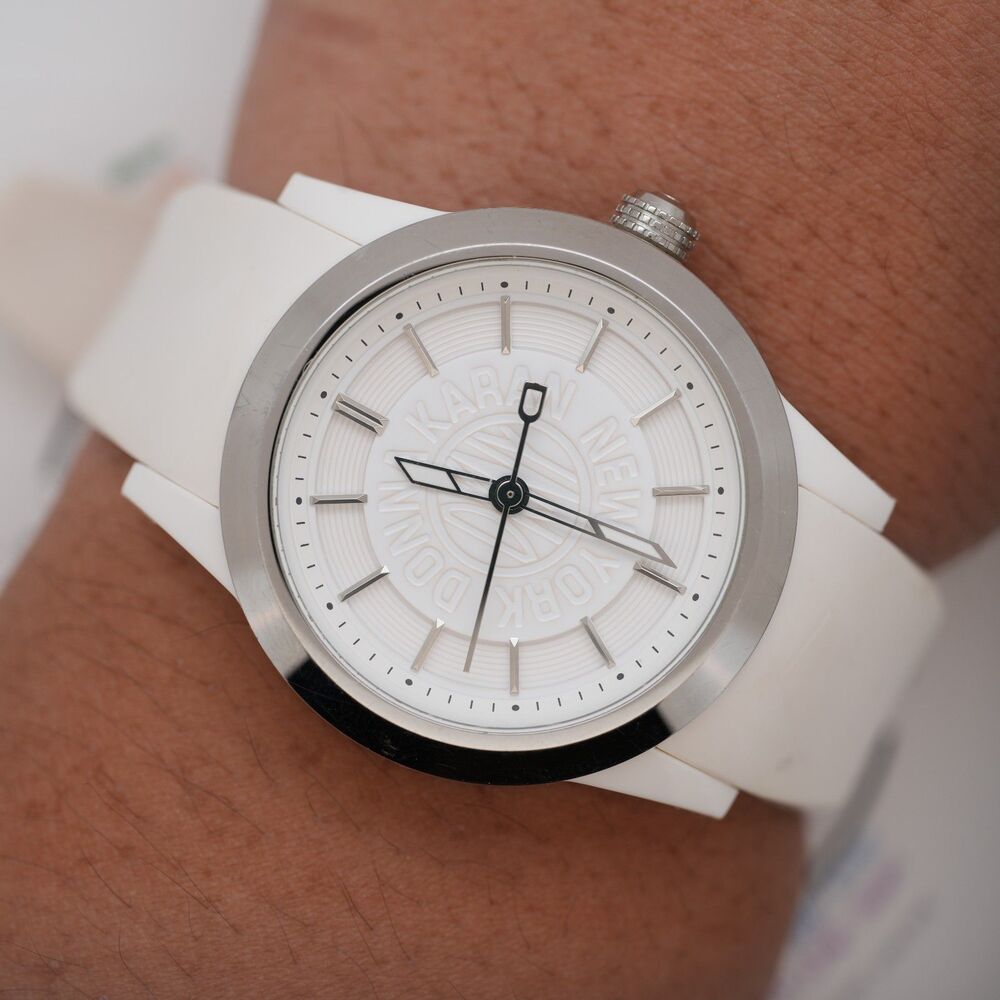 DKNY NY-4861 Womens Watch 38mm White Silicone Strap New Battery Running - Picture 3 of 10